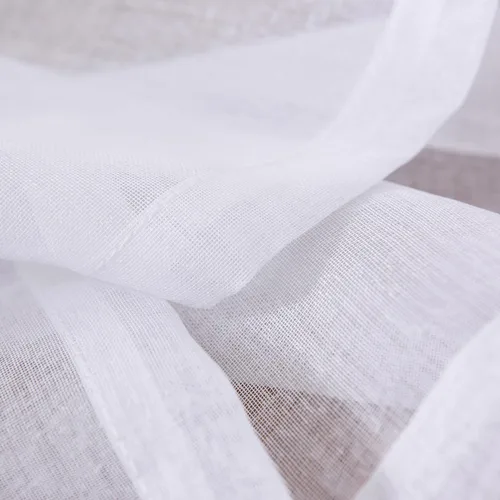 Miniatura 7 de Cortinas para ventana cortinas blancas traslúcidas de 90 pulgadas de largo, 2 paneles de cortinas de tul, paneles de ventana para cortinas de Blanco