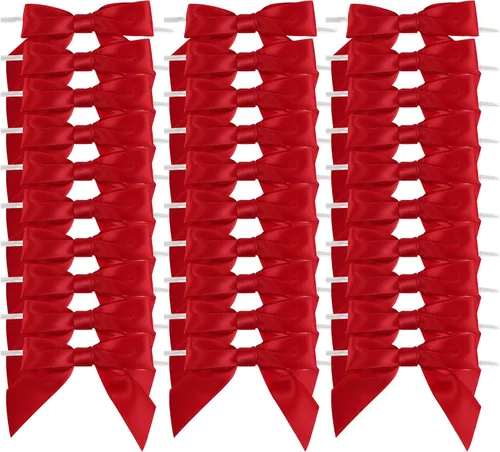 Miniatura 9 de AIMUDI Lazos con Alambre de Amarre para Bolsas de Golosinas de 3.5 pulgadas, Lazos de Satén Azul Turquesa para Manualidades, Lazos Prefabricados
