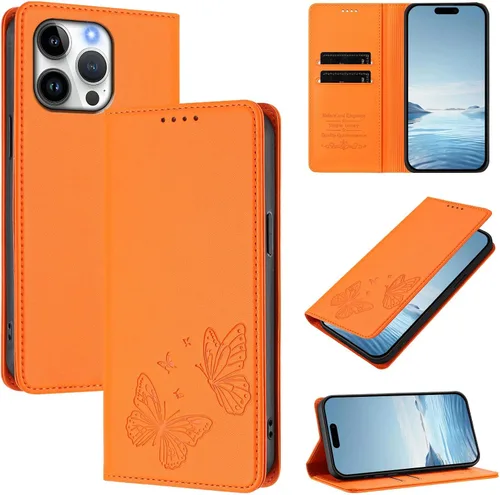 Miniatura 49 de Butterfly Embossed Leather Wallet Flip Case for Motorola Moto E22i 4G, Magnetic Closure, RFID Blocking Cover, Card Holder Black.