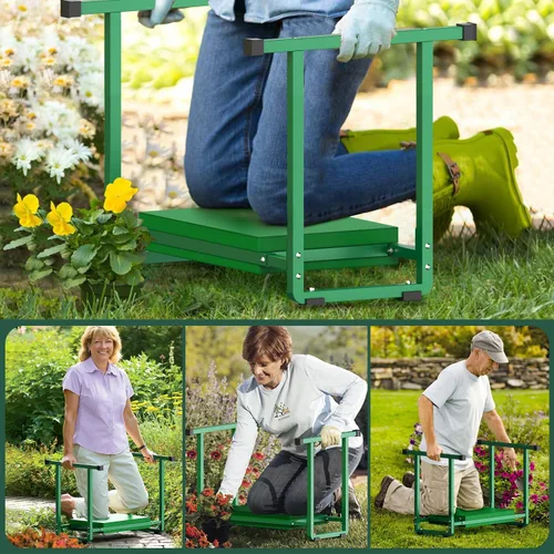Miniatura 7 de Asiento para Rodilleras de Jardín, Diseño Estable y Antideslizante de 10.2" de Ancho Asiento para Rodilleras de Jardín con Asas, Taburete