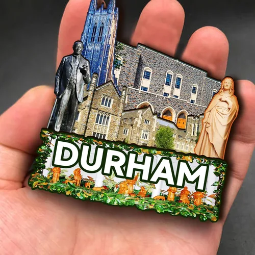 Miniatura 4 de Imán de madera de Durham de los Estados Unidos 3D para nevera, recuerdos coleccionables, decoraciones artesanales hechas a mano