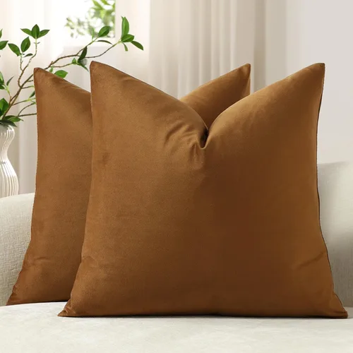 Miniatura 13 de Dezene - 2 fundas decorativas de terciopelo para almohada Hielo de vainilla