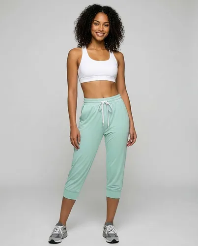 Miniatura 3 de Real Essentials 3-Pack Women's Ultra Soft Lounge Capri Joggers Sweatpants Athletic Yoga with Pockets(Available in Plus Size)