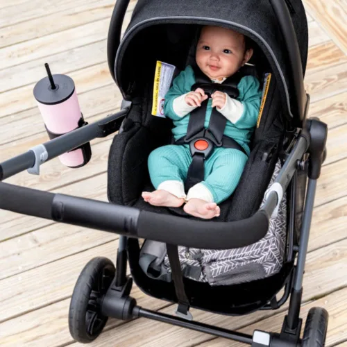 Miniatura 7 de Sistema de transporte modular Evenflo Pivot Xpand con asiento de coche para bebé LiteMax (Negro Ayrshire)