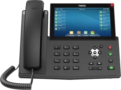 Fanvil X7 Enterprise VoIP Phone, pantalla táctil a color de 7 pulgadas, 20 líneas SIP, adaptador de corriente no incluido