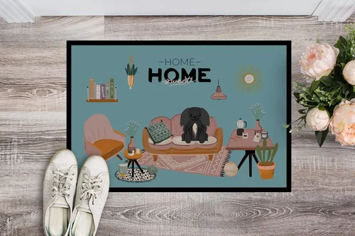 Miniatura 2 de Caroline's Treasures CK7952MAT - Felpudo negro pekinés Sweet Home, 18 x 27 pulgadas, tapete para puerta delantera, interior y exterior