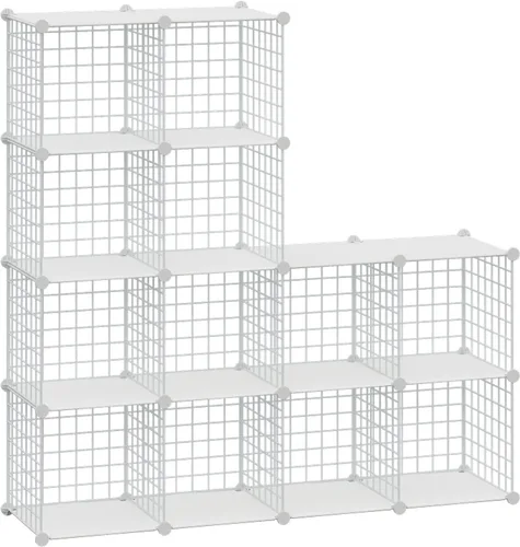 HUBSON Organizador de almacenamiento en cubos de alambre, organizadores y estantes de almacenamiento para libros/juguetes/manualidades/plantas en