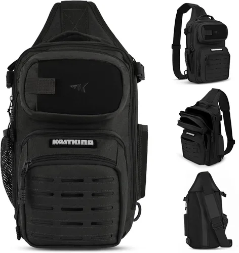 Miniatura 2 de KastKing BlowBak - Bolsa táctica para aparejos de pesca, mochila de pesca ligera, almacenamiento para equipo y equipo, regalo para hombres C: Negro