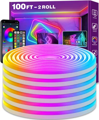 Miniatura 7 de LETIANPAI Luces de Cuerda de Neón de 15 Pies, Luces de Cuerda LED Flexibles con Control por App/Control Remoto, Múltiples Modos de Sincronización