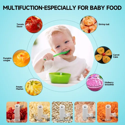 Miniatura 5 de procesador manual de alimentos, picadora de verdura portátil a cuerda, para picar ajo, cebolla, jengibre, frutas, frutos secos, hierbas, etc., GBazul