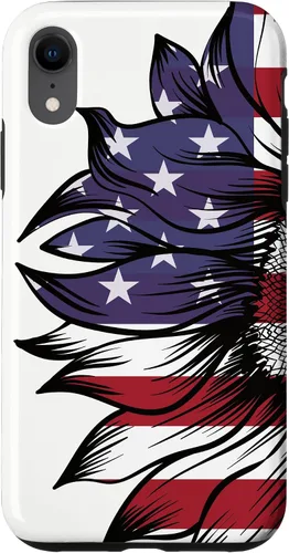 Miniatura 24 de Funda patriótica para iPhone 13 Pro Max USA 4 de julio con diseño de girasol