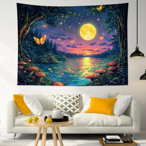 Miniatura 20 de LB Tapiz de león con animales salvajes, león africano, blanco y negro, gris, para colgar en la pared, dormitorio, sala de estar, dormitorio, arte