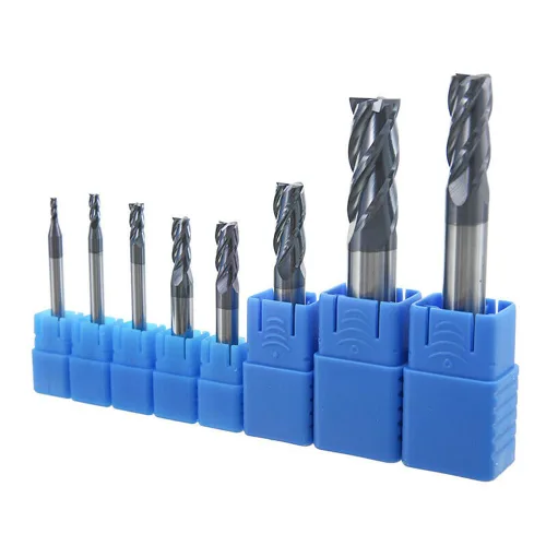 Miniatura 6 de Fresa de extremo cuadrado de carburo de 1/8" para aceros, HRC 55 grados, 4 ranuras, revestimiento AlTiN, brocas de fresa para fresado de aceros