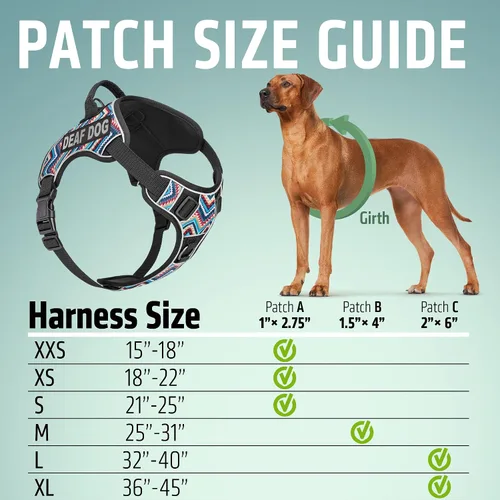 Miniatura 6 de Dogline Quest - Arnés para perro sordo sin tirones con parches reflectantes extraíbles y reflectantes, suave y cómodo, chaleco para perro con Negro