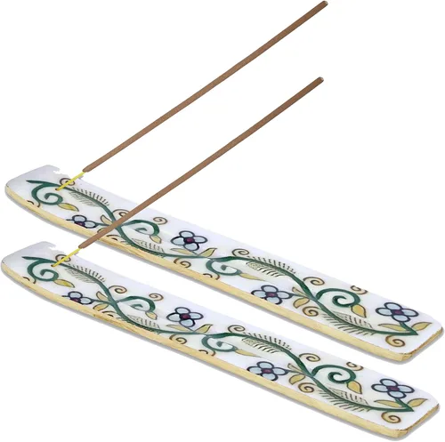 Miniatura 19 de Bless-International Quemador Tradicional Hecho a Mano de Madera Portaincienso Soporte Recogecenizas para Aromaterapia-Meditación-Yoga