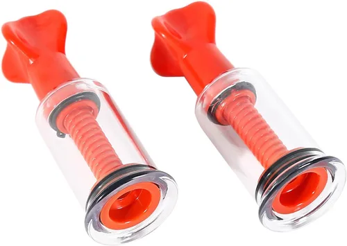 Miniatura 5 de Jesakmie 2 pares de correctores de pezones rojos de gran tamaño para mujeres que amamantan al mes, extractor de pezones, dispositivo de ventosa