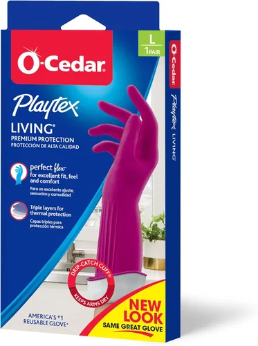 Miniatura 13 de Guantes de limpieza de goma reutilizables Playtex Living (Medianos, 12 pares), guantes reutilizables para el hogar con protección premium