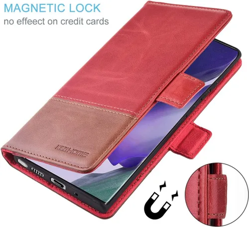 Miniatura 5 de KEZiHOME Funda para Note 20 Ultra, piel auténtica [bloqueo RFID] Galaxy Note 20 Ultra 5G, con ranura para tarjeta de crédito, soporte magnético