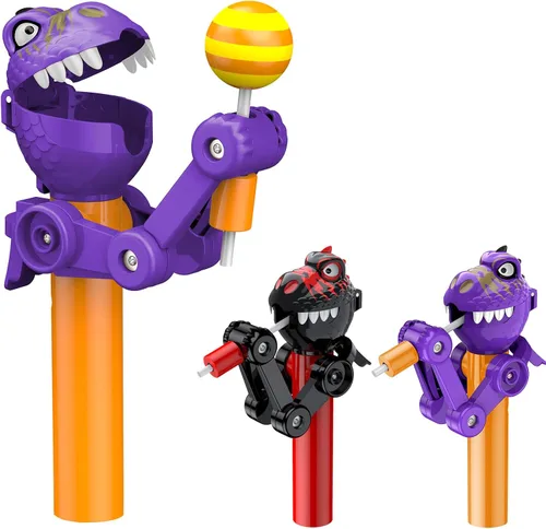 Miniatura 9 de HDLNKAK 2 soportes para piruletas de dinosaurio para niños, estuche de piruletas de Navidad, juguete creativo de prensa para almacenar y regalo