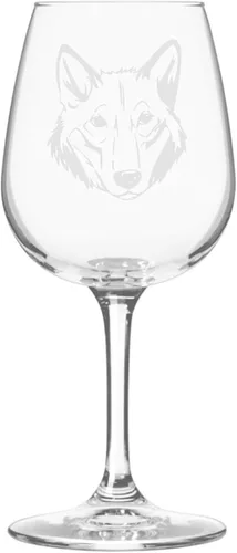 Miniatura 140 de Copa de vino de 12.75 onzas con diseño de perro grabado