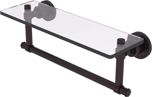 Miniatura 14 de Allied Brass WS-1TB/16-SN Estante de vidrio con toallero, 16 pulgadas x 5 pulgadas Níquel Satinado