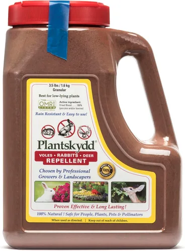 Plantskydd Repelente de animales: repele ciervos, conejos, alces, alces, liebres, ratones, ardillas, ardillas y otros herbívoros; jarra granular