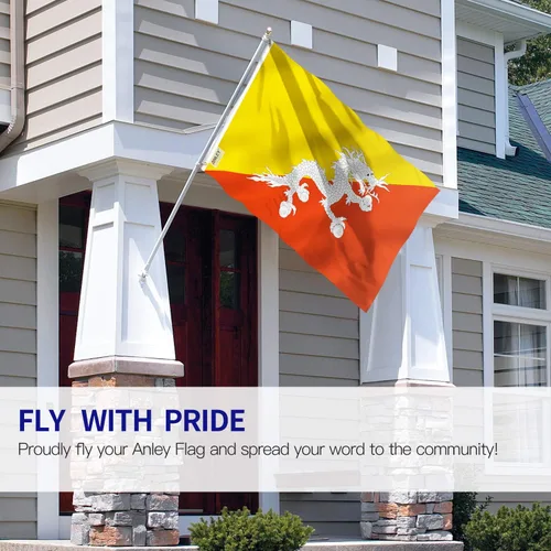 Miniatura 2 de ANLEY Fly Breeze - Bandera de Bután de 3 x 5 pies, color vivo y a prueba de decoloración, cabecera de lona y doble costura, banderas de poliéster
