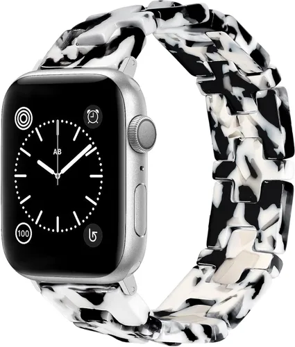 Miniatura 14 de JR.DM Pulsera elástica de resina con cuentas de tortuga para mujer, compatible con Apple Watch Band de 1.654 in (S3/2/1) 1.732 in 1.772 in 1.811 in