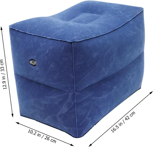 Miniatura 6 de CHILDWEET Juego de almohadas inflables para reposapiés para niños, altura ajustable, almohada de descanso de pies con asas dobles para viajes