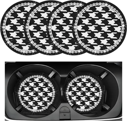 Miniatura 8 de Yourkar 2 piezas de portavasos para automóvil con estampado de vaca, portavasos antideslizantes para automóvil de 7 cm, tapetes para tazas
