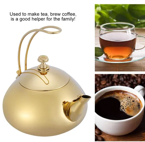 Miniatura 7 de Yctze Tetera de acero inoxidable de 1.5 L, con calefacción rápida de agua, compatible con cocina de inducción, tetera de cocina para agua hirviendo