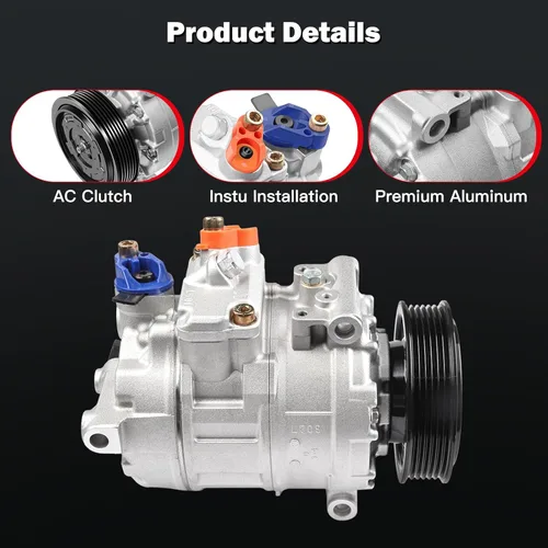 Miniatura 3 de cciyu Bomba de compresor de CA para VW J-etta para GTI CC para Passat 1.8L 2.0L 2006-2015 reemplaza al compresor de CA para automóvil