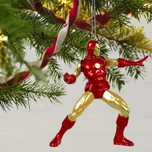 Miniatura 6 de Hallmark Keepsake Adorno de Navidad 2019 con fecha de año Marvel Iron Man, Metal