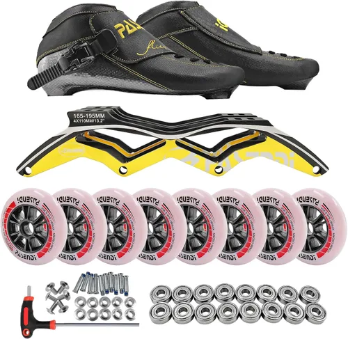 Miniatura 7 de Patines de velocidad profesionales en línea de fibra de carbono para mujeres y hombres, patines de patinaje de fitness al aire libre, ruedas
