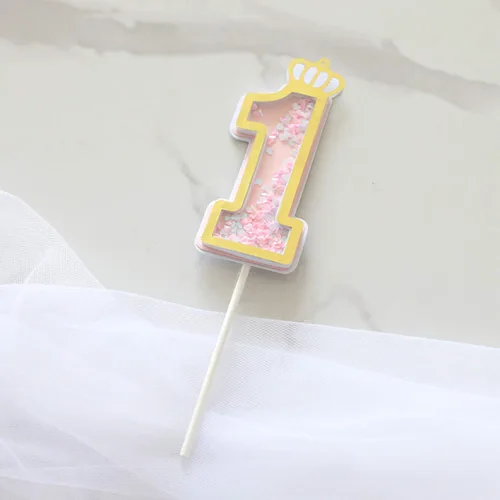 1er adorno para pastel para fiesta de cumpleaños de niños, 1er aniversario de boda, suministros de fiesta (rosa 1)