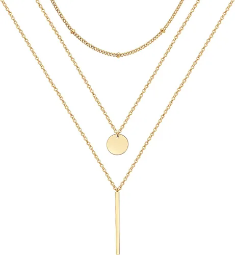 Collares delicados para mujer, collares en capas, collar de gargantilla chapado en oro, joyería para mujer