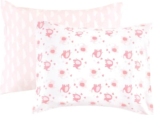 Luvable Friends Fundas de almohada unisex para bebé, diseño de elefante básico para niña, talla única