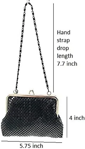 Miniatura 2 de Bolso de malla metálica de embrague de mujer XS Cadena de transporte de mano para cóctel, fiesta, baile de graduación, banquete de boda