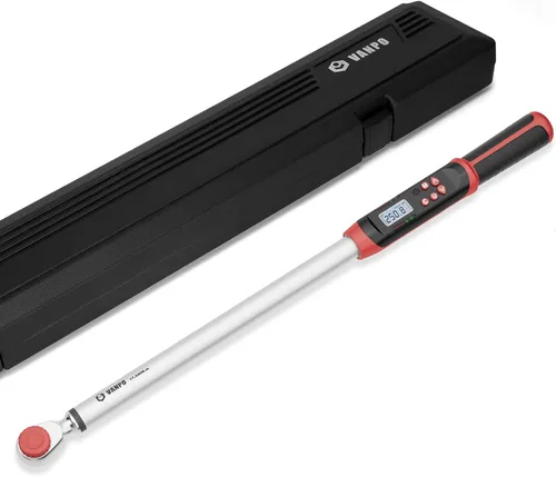 VANPO Llave dinamométrica digital de 1/2 pulgada, 12.5-250.8 ft-lb/17-340Nm, llave dinamométrica electrónica con zumbador e indicador LED, precisa
