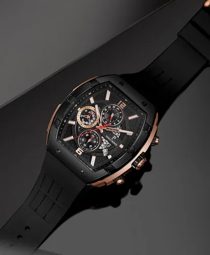 Miniatura 3 de Paras Crown Watches for Men Luxury Fashion Analog 50M Waterproof Sports Watch with Tonneau Dial Luminous Quartz Business Wrist Watch