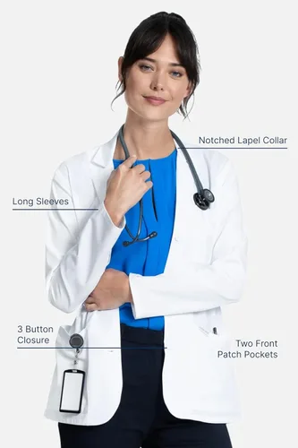 Miniatura 2 de Cherokee Women's Lab Coat 28" Button Up Front Consultation Coat CK451