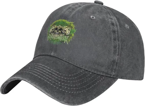 Cowboy Hat Trendy Hats for Man and Women Djustable Four Season Outdoor Baseball Cap of Hell Skull with Angel Deep Heather