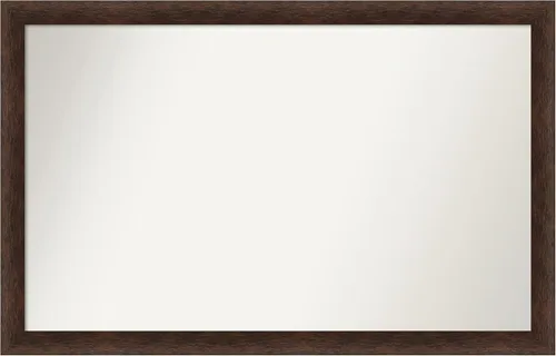 Miniatura 108 de Amanti Art Espejo de pared personalizado no biselado (24 x 27 pulgadas), marco estrecho de nogal chipre - varios tamaños personalizados - Espejo