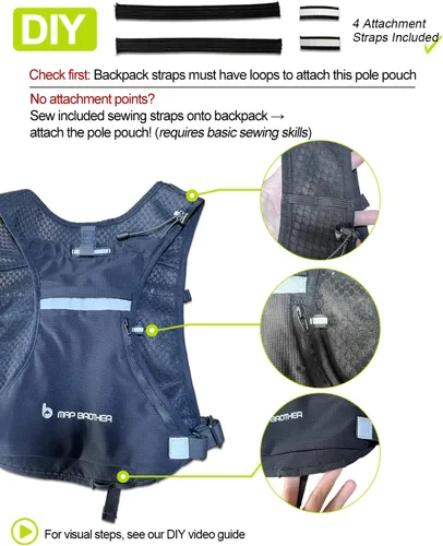 Miniatura 3 de Bolsa de transporte para bastones de senderismo, impermeable y ligera, bolsa de almacenamiento portátil para bastones de senderismo