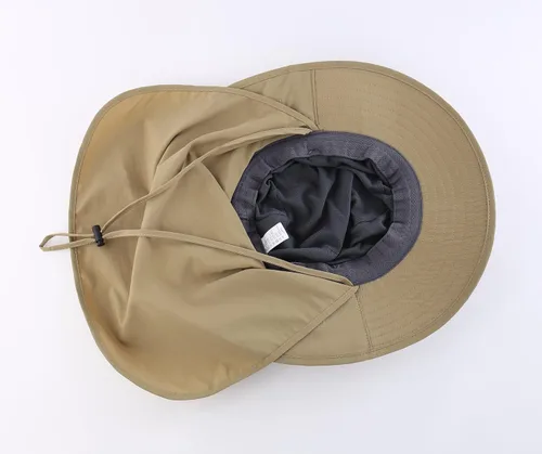 Miniatura 4 de Home Prefer Sombrero de malla para exteriores UPF50+ Sombrero de pesca de ala ancha con solapa para el cuello