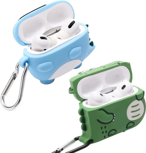 Miniatura 2 de Paquete de 2: funda Lubiogio 3D de cocodrilo + dinosaurio para Airpod Pro, diseño de animales Kawaii de dibujos animados 3D para niños
