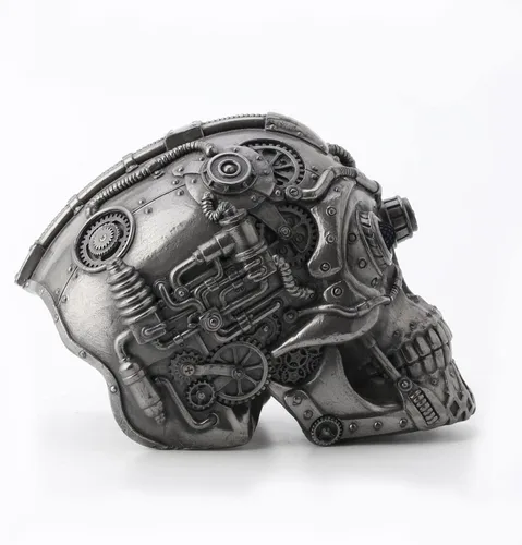 Miniatura 8 de Veronese Design 4 1/2" alto Steampunk láser ojo cráneo resina escultura Petwer acabado