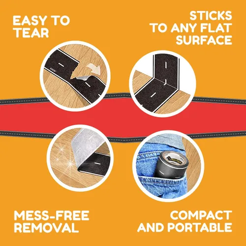 Miniatura 5 de PlayTape Cinta de carretera para autos de juguete, se adhiere a superficies planas, sin residuos; paquete de 2 unidades de 30 pies x 2 pulgadas.