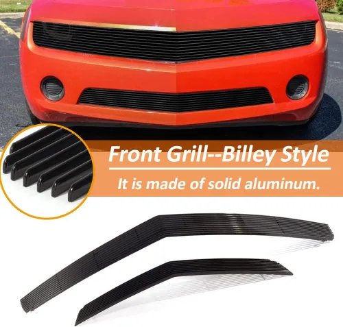 Miniatura 5 de Combo de rejilla frontal negra Billet para Chevy Camaro LT/LS V6 Phantom estilo principal superior inferior parachoques aluminio Billet Grill