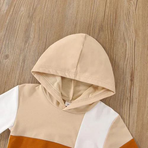 Miniatura 75 de Ropa de bebé niño 3 6 9 12 18 24M 3T Conjunto de pantalones con capucha patchwork sudadera con capucha pantalones de rayas traje de otoño invierno